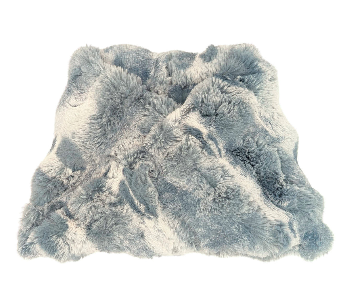 Neck Warmer | Shown in Cloudwalk Faux Fur in Blue Mist | Handsewn in Seattle, WA | By Pandemonium Seattle