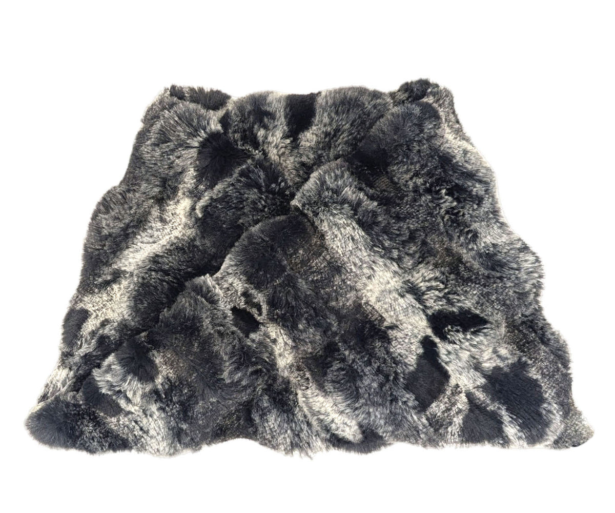 Men's Neck Warmer | Shown in Cloudwalk Faux Fur in Shadow | Handsewn in Seattle, WA | By Pandemonium Seattle