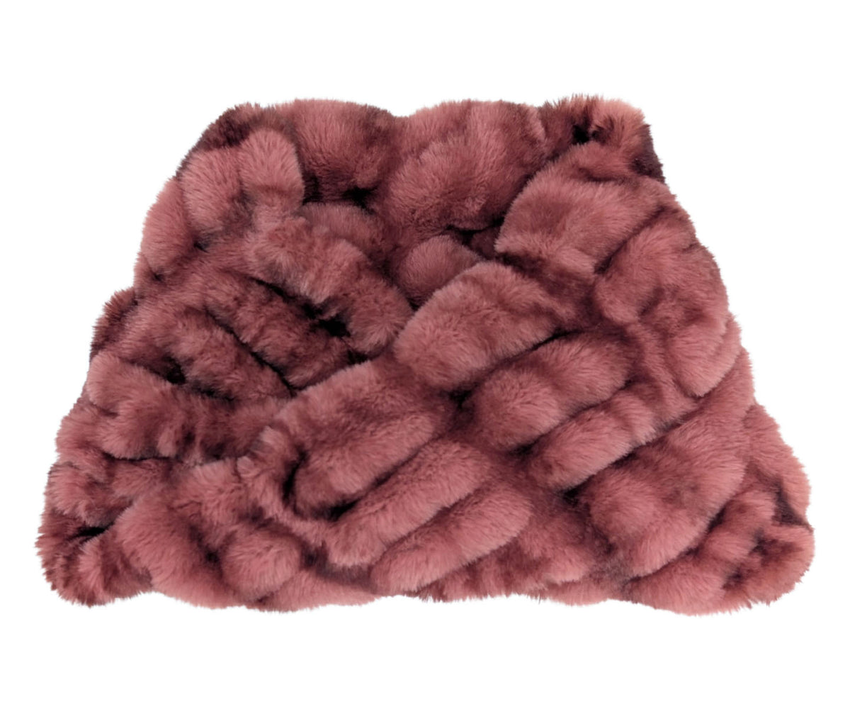 Royal Opulence Faux Fur Neck Warmer in Maple Glow. Made in Seattle, WA, USA. Pandemonium Seattle.