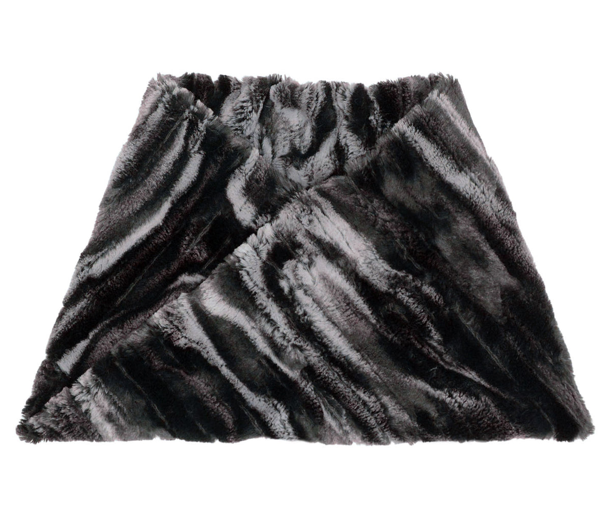 Men's Neck Warmer in Black Marble Dune Faux Fur handmade in Seattle, WA USA by Pandemonium Millinery