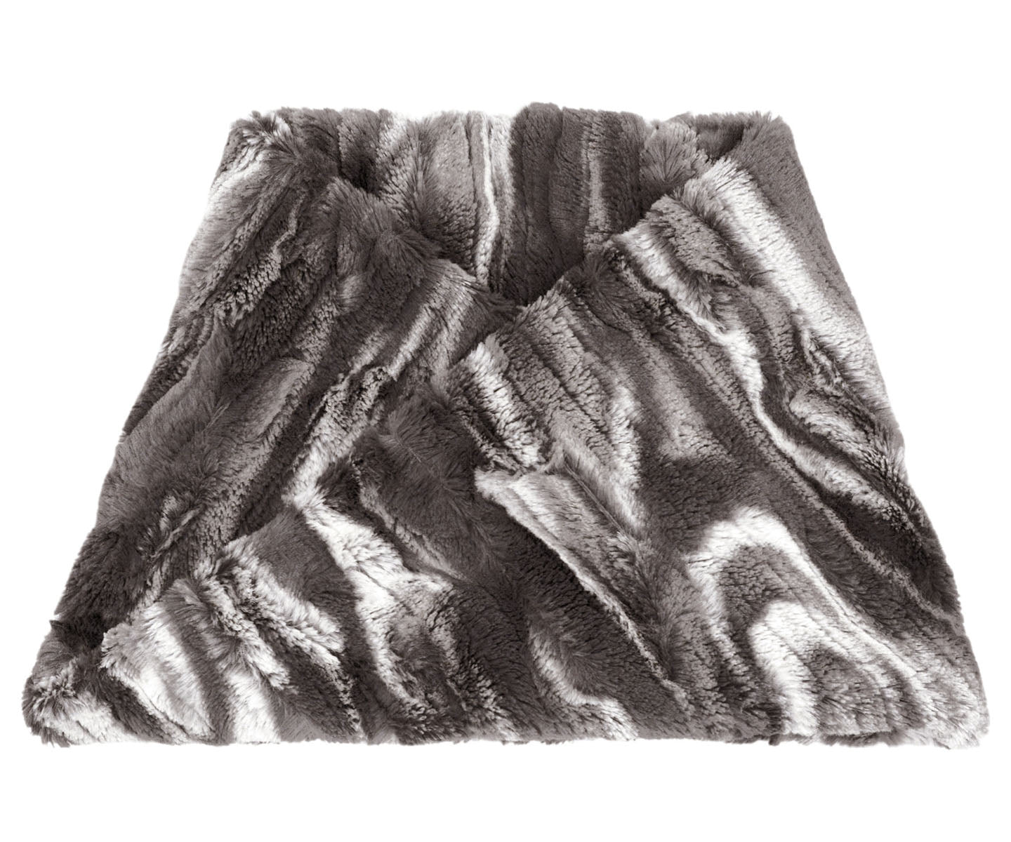 Men's Neck Warmer in Black Marble Dune Faux Fur handmade in Seattle, WA USA by Pandemonium Millinery