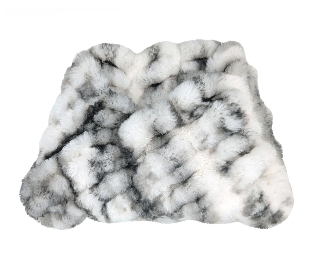 Royal Opulence Faux Fur Neck Warmer in Aspen. Made in Seattle, WA, USA. Pandemonium Seattle.