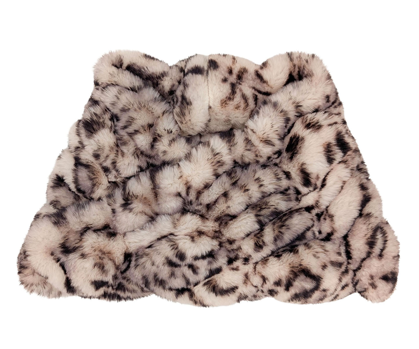 Royal Opulence Faux Fur Neck Warmer in Mink Gray. Made in Seattle, WA, USA. Pandemonium Seattle.