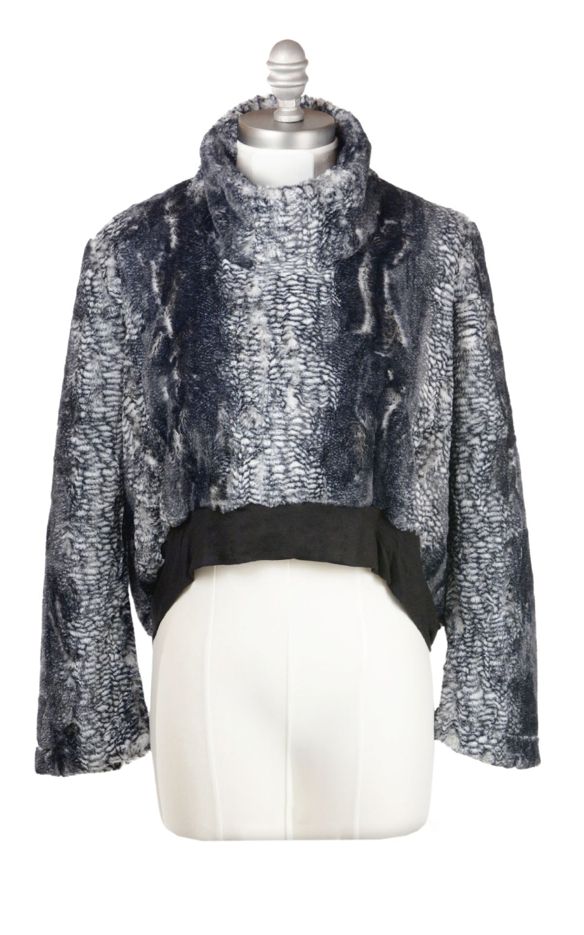 NW Pullover Top in Luxe Faux Fur! Shown in Black Mamba, a gorgeous black and white pattern inspired by the Black Mamba Snake. Handmade by Pandemonium Seattle in Seattle, WA, USA.