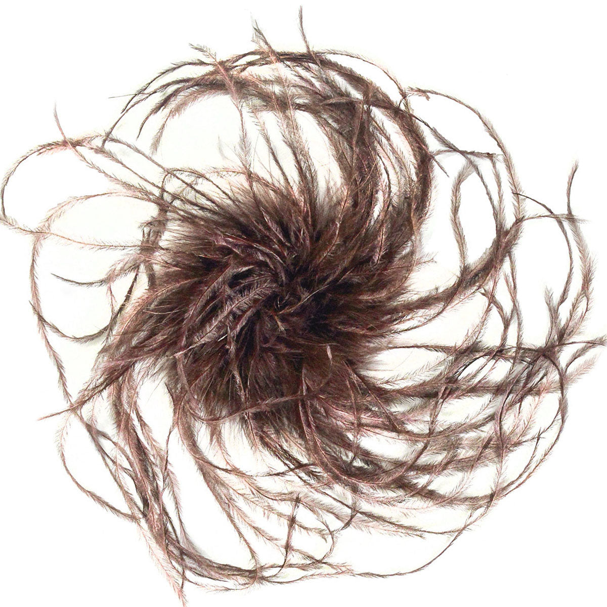 Ostrich Feather Brooch in Toffee | Handmade in Seattle WA | Pandemonium Millinery