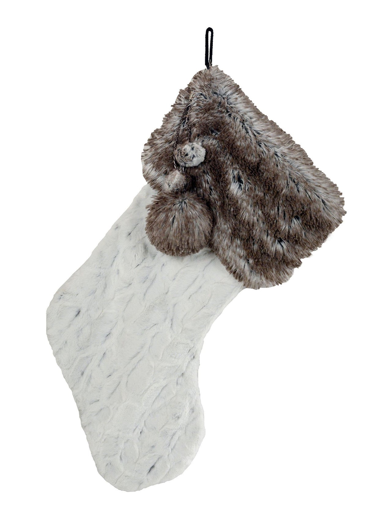Christmas Stocking - Assorted Faux Fur w/ Fox Fur Cuffs (Limited Availability)