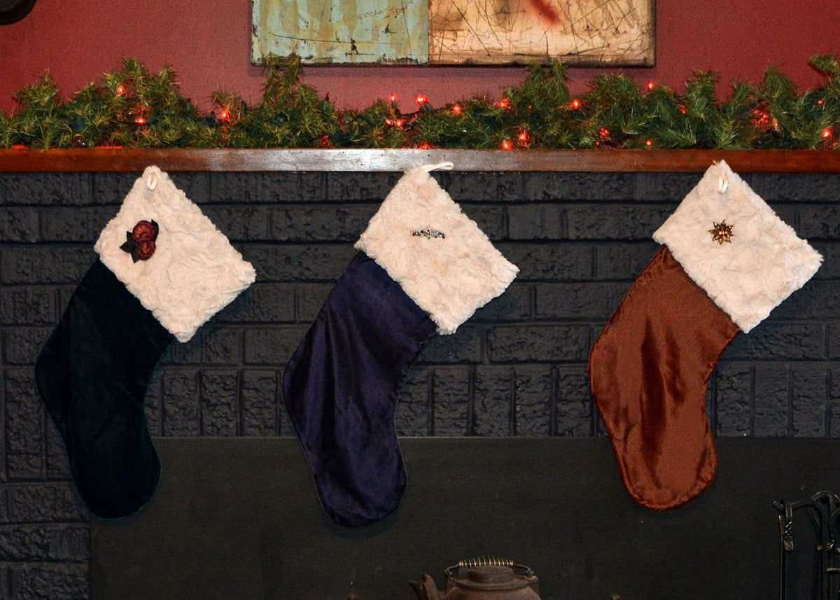 Velvet & Faux Fur Stocking - Shot by Hearth - Handmade in USA by Pandemonium Seattle