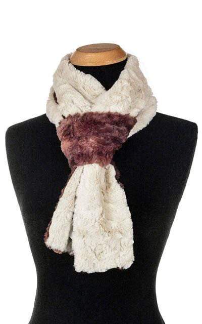 Pandemonium Millinery Classic Scarf - Two-Tone, Luxury Faux Fur in Highland Standard / Thistle / Black Scarves