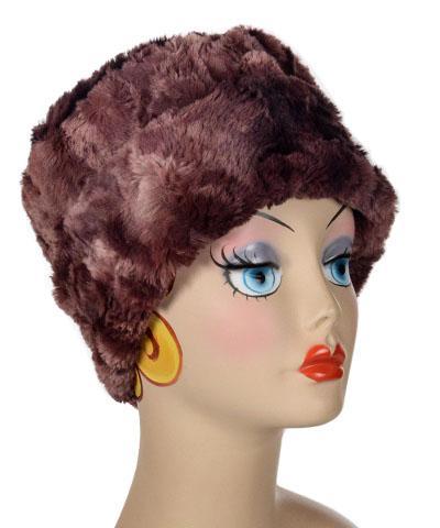  Cuffed Pillbox | Highland in Thistle Faux Fur | Handmade USA by Pandemonium Seattle