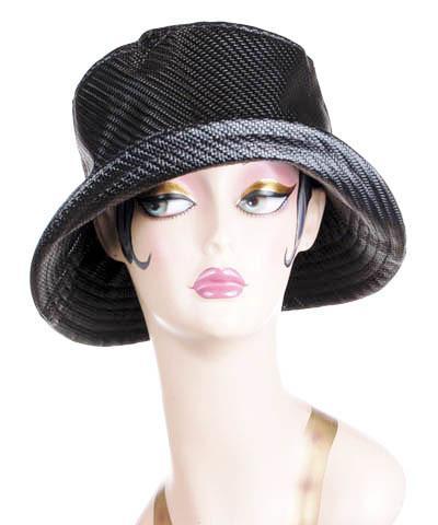 Hollie Rain Hat | Wicker Basket in Black Vinyl | Handmade Seattle, WA USA by Pandemonium Millinery