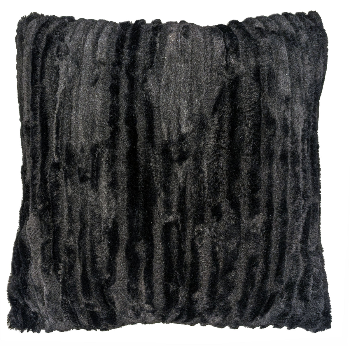 Pillow Sham Front View | Cirrus in Shadow Faux Fur | Handmade in Seattle WA USA | By Pandemonium Seattle