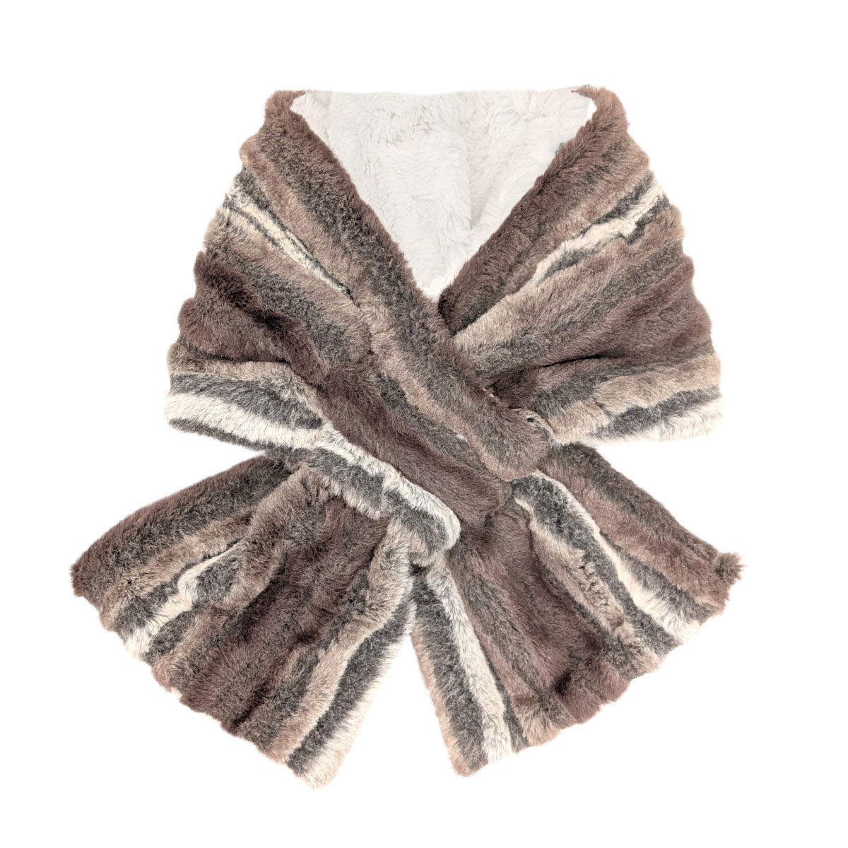 Women&#39;s Pull Through Scarf in Willows Grove with Ivory - Handmade in Seattle