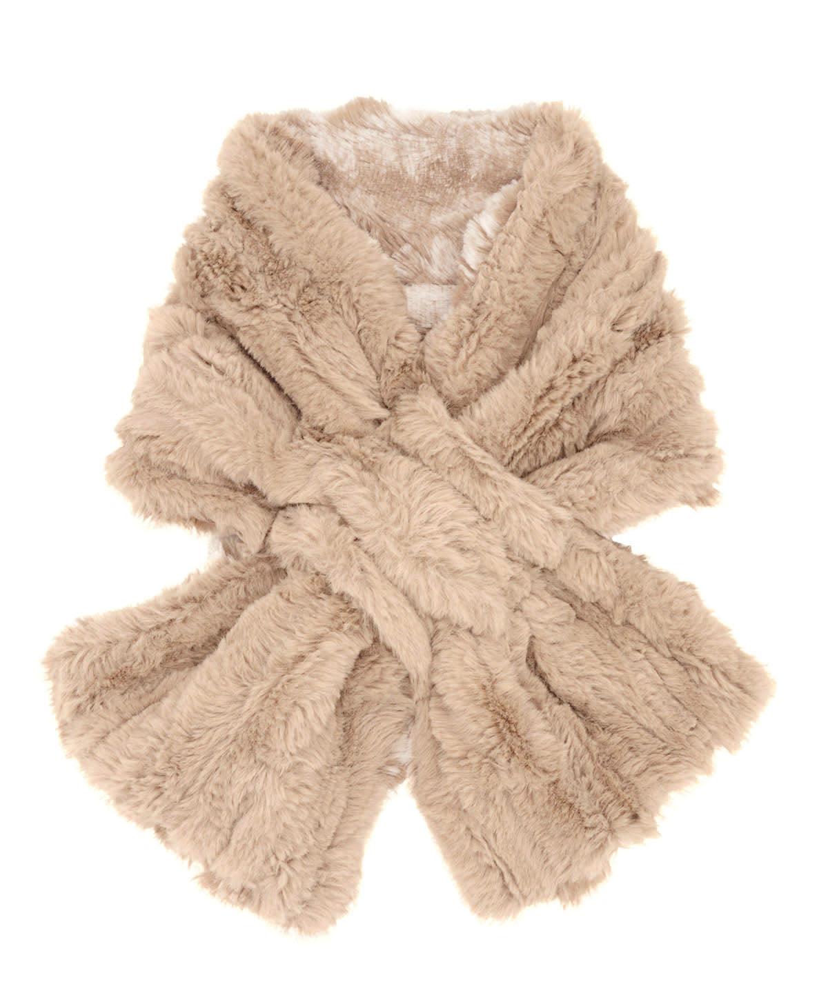 Reversible Pull Thru Scarf | Cloudwalk and Cirrus in Honey Faux Fur | Shown in Reverse | Handmade in Seattle, WA USA | By Pandemonium Seattle