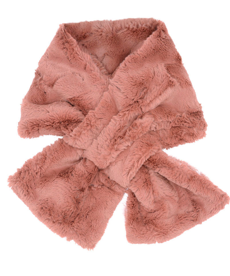 Pull Through Scarf Cuddly Faux Fur in Copper River Handmade in Seattle WA USA by Pandemonium Millinery