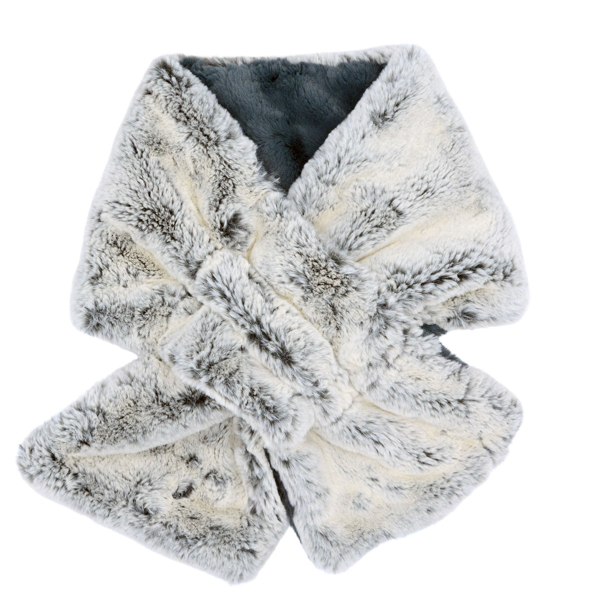 Pull-Thru Scarf | Frosted Juniper Faux Fur | Handmade USA by Pandemonium Seattle