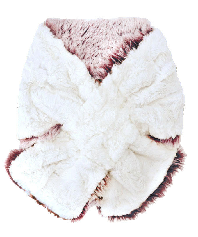 Pull-Thru Scarf | Berry Foxy Faux Fur with Cuddly reverse | Handmade by Pandemonium Seattle USA