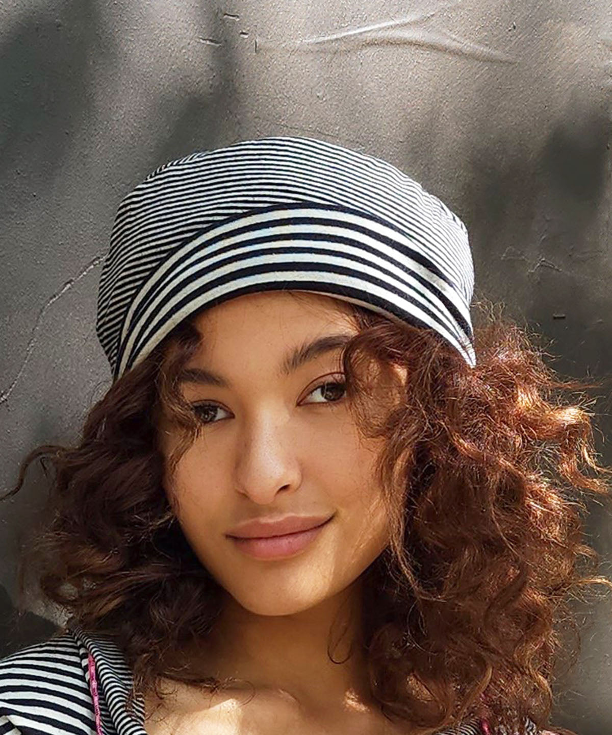 Rowdie Hat | Parisian Vintage Striped Jersey Knit | Pandemonium Millinery Handmade USA