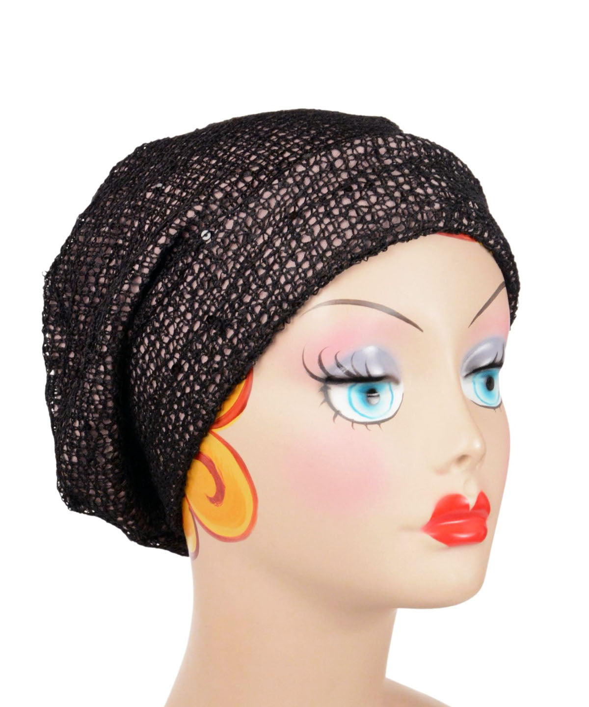 Women&#39;s Rowdie Hat in Glitzy Glam in Black with Stardust | Handmade in Seattle WA | Pandemonium Millinery