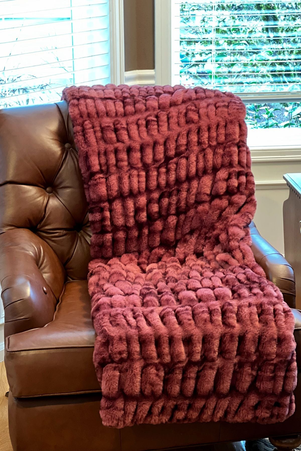 Luxury Faux Fur Throw in Maple Glow from Royal Opulence Collection Made in Seattle