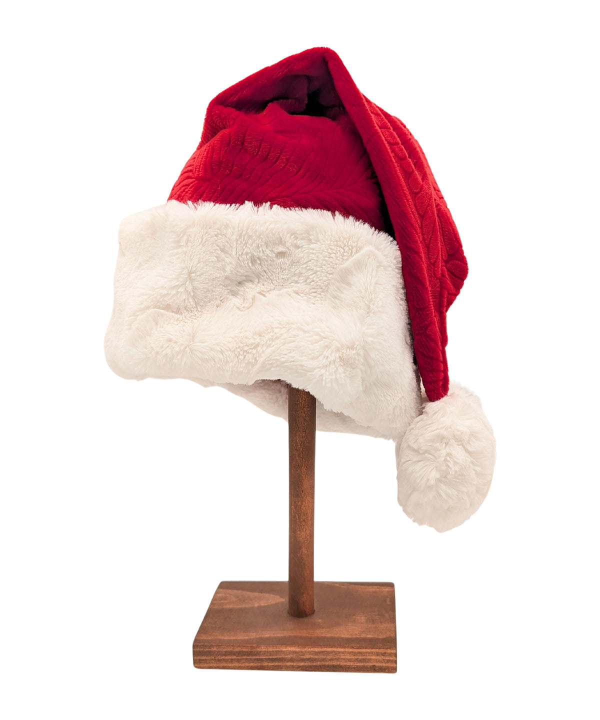 Santa Hat Style | Luxury Faux Fur in Red Palm with Cuddly Ivory Cuff | Handmade in USA by Pandemonium Seattle