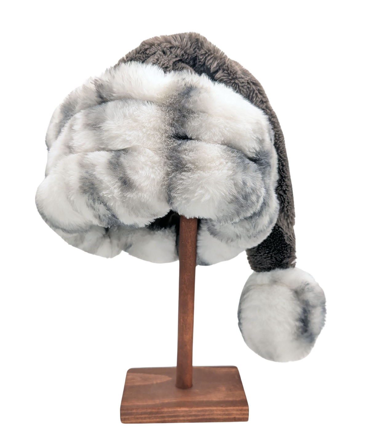 Santa Hat Style - Cuddly Gray Faux Fur with Aspen Royal Opulence Cuff