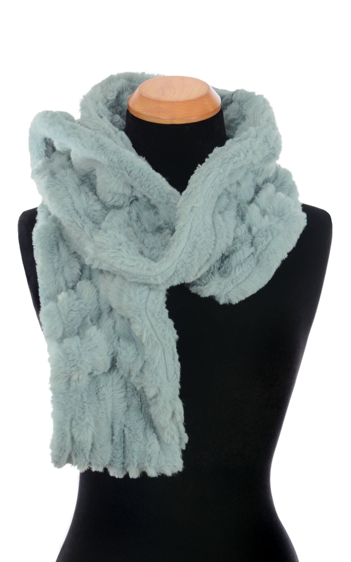 Scrunchy Scarf | Cirrus in Blue Mist Faux Fur | Handmade in Seattle WA | By Pandemonium Seattle