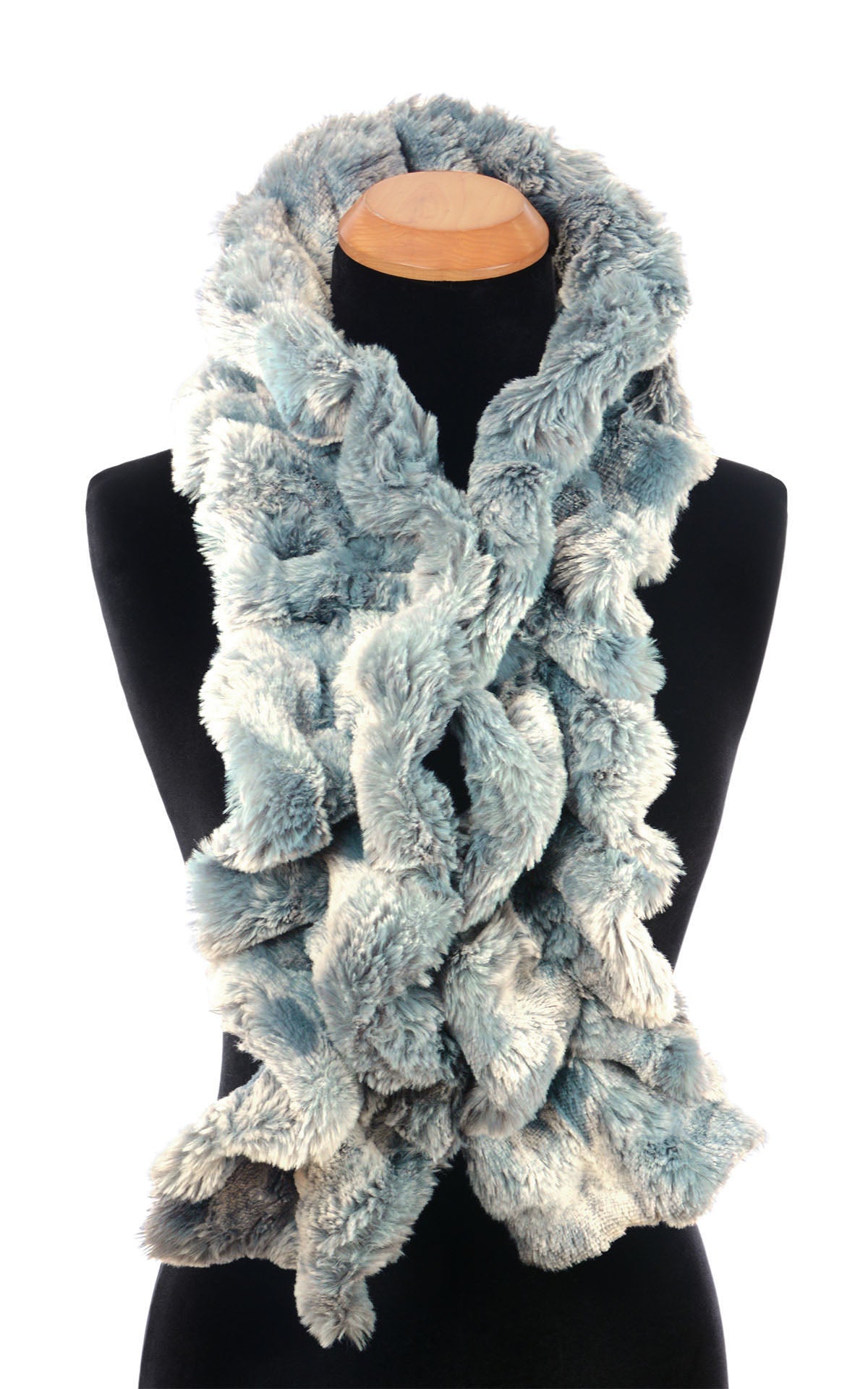 Scrunchy Scarf | Cloudwalk Faux Fur in Blue Mist | Handmade in Seattle, WA USA | By Pandemonium  