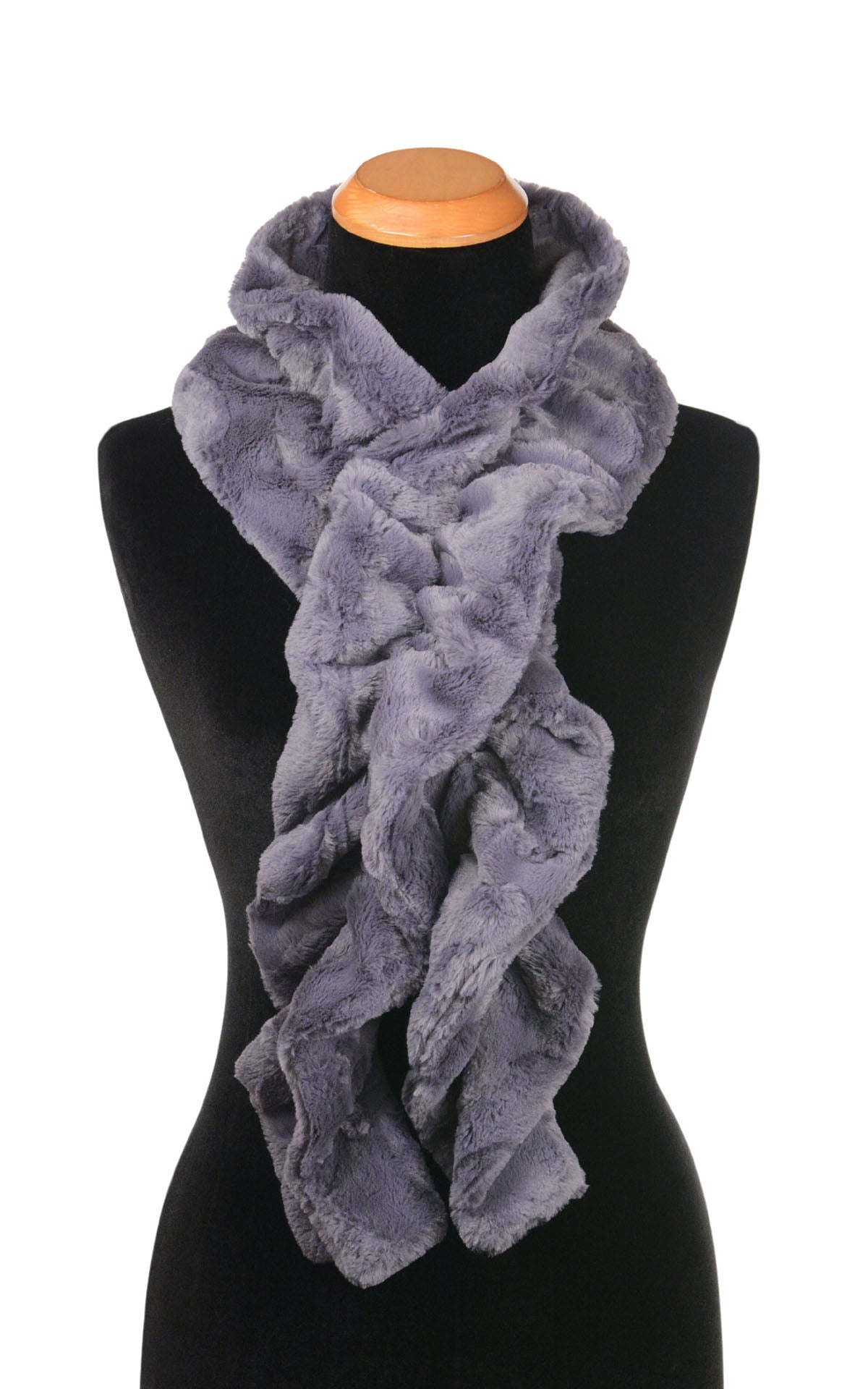 Scrunchy Scarf - Cuddly Faux Fur Slate Scarves Pandemonium Millinery