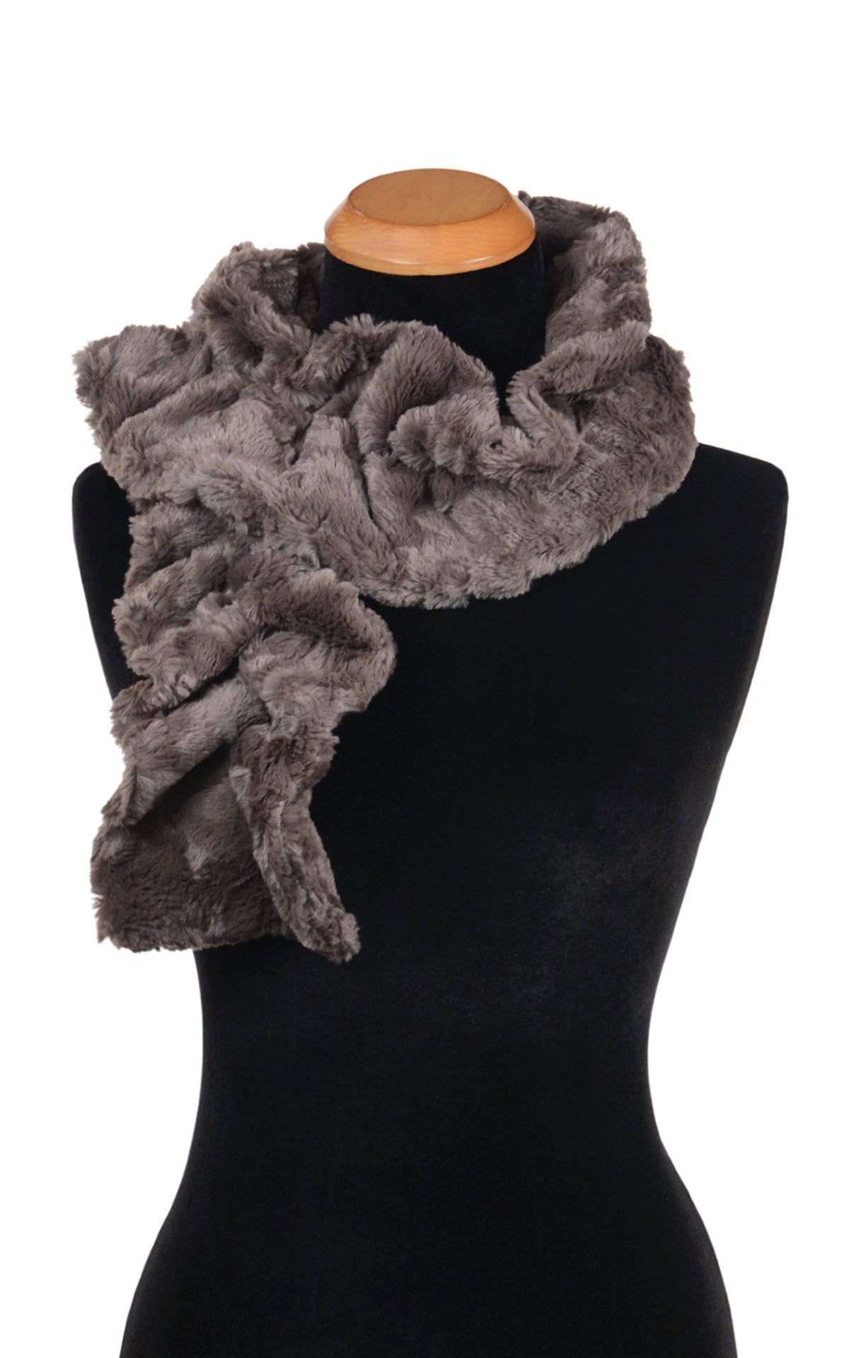 Scrunchy Scarf - Cuddly Faux Fur Gray Scarves Pandemonium Millinery