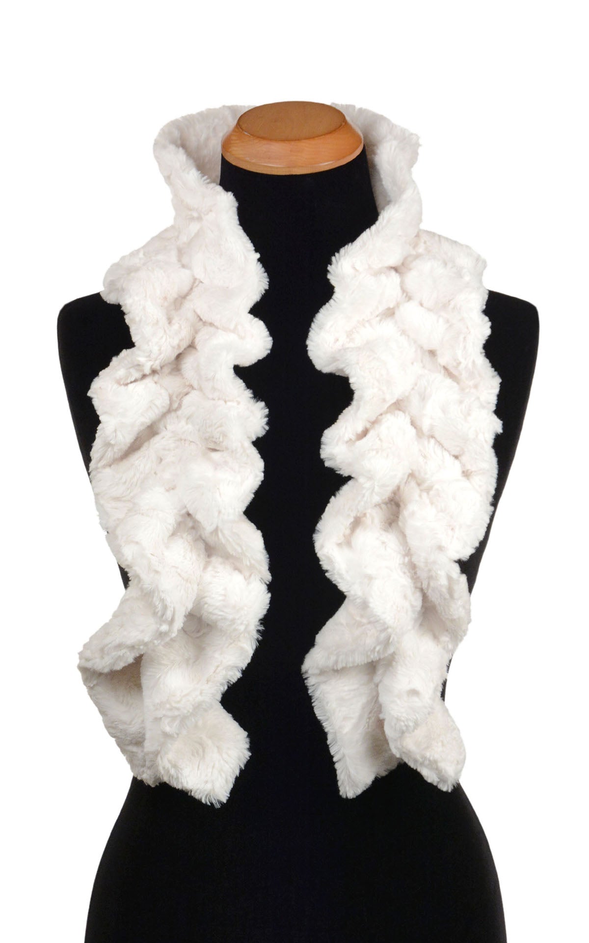Scrunchy Scarf - Cuddly Faux Fur Ivory Scarves Pandemonium Millinery