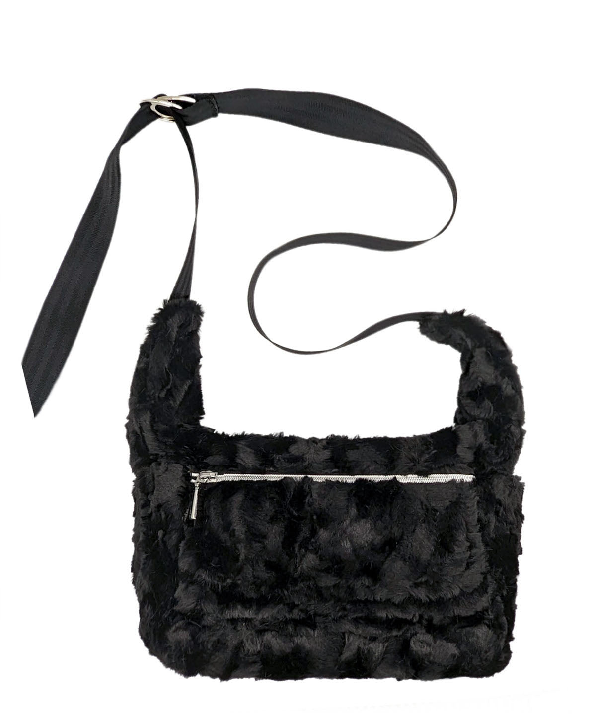 Seoul Bag | Cuddly Black Faux Fur | Handmade in Seattle WA by Pandemonium Millinery USA