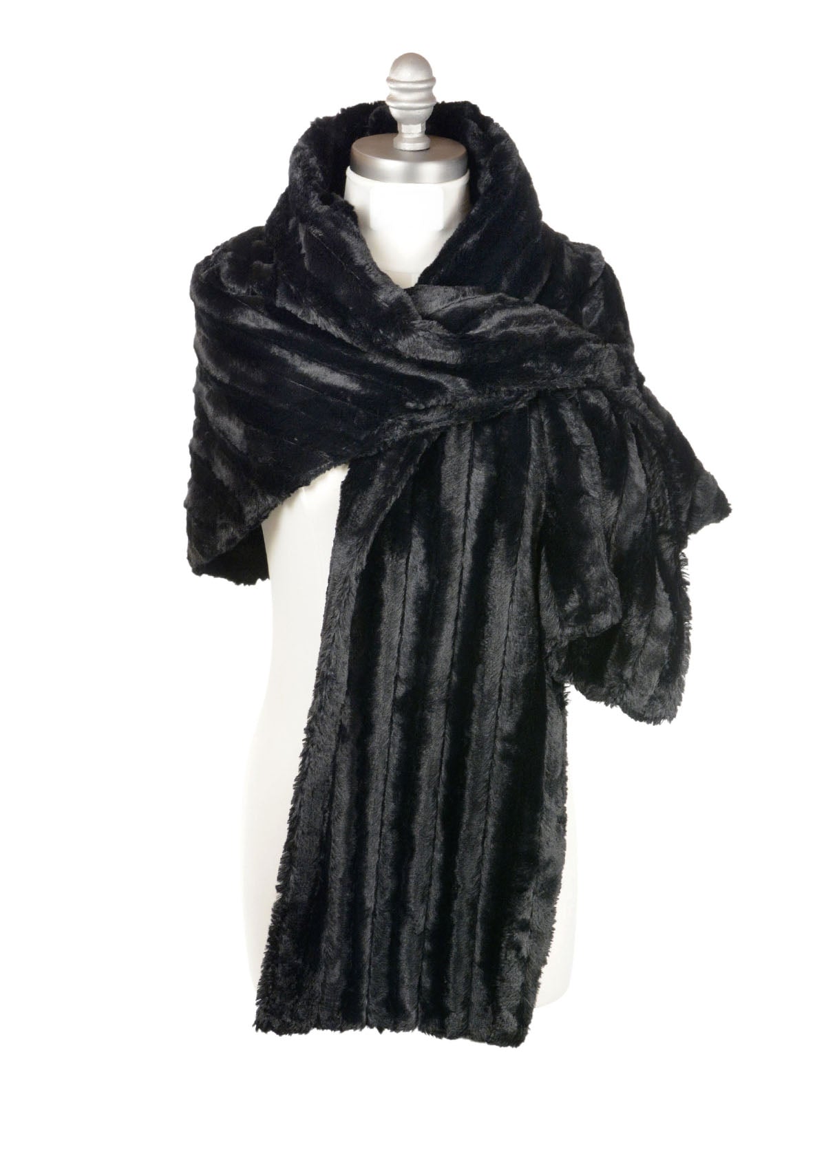 Shrug Wrap | Minky Black Faux Fur | Handmade in Seattle WA USA by Pandemonium Millinery