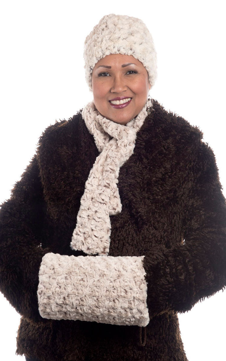 Classic Scarf - Rosebud Faux Fur - Rosebud Black