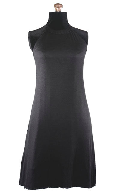 Halter Dress Reversed | Lovely Lace in Blue with Abyss Jersey Knit | Handmade in Seattle, WA by Pandemonium Millinery