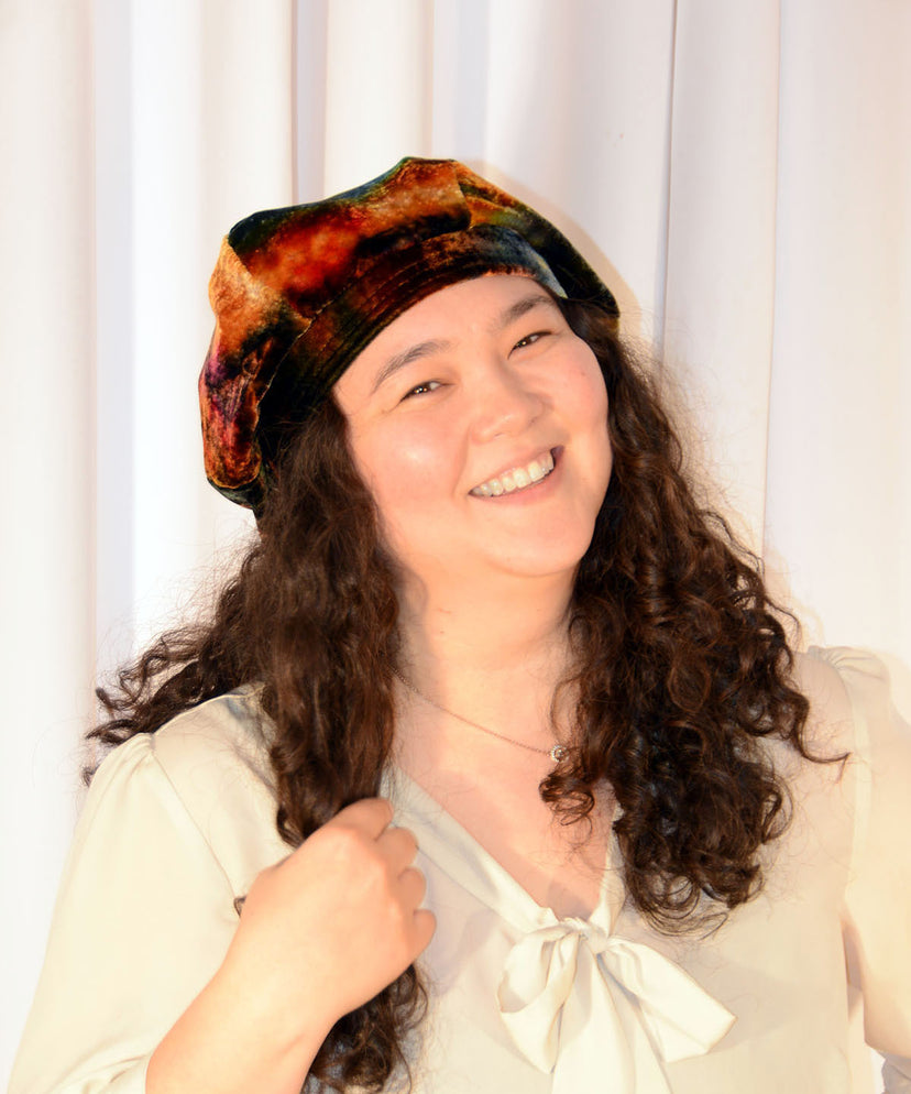 Oversize Beret Style - Velvet in Hippy Tie-Dye (Limited  display picture 1