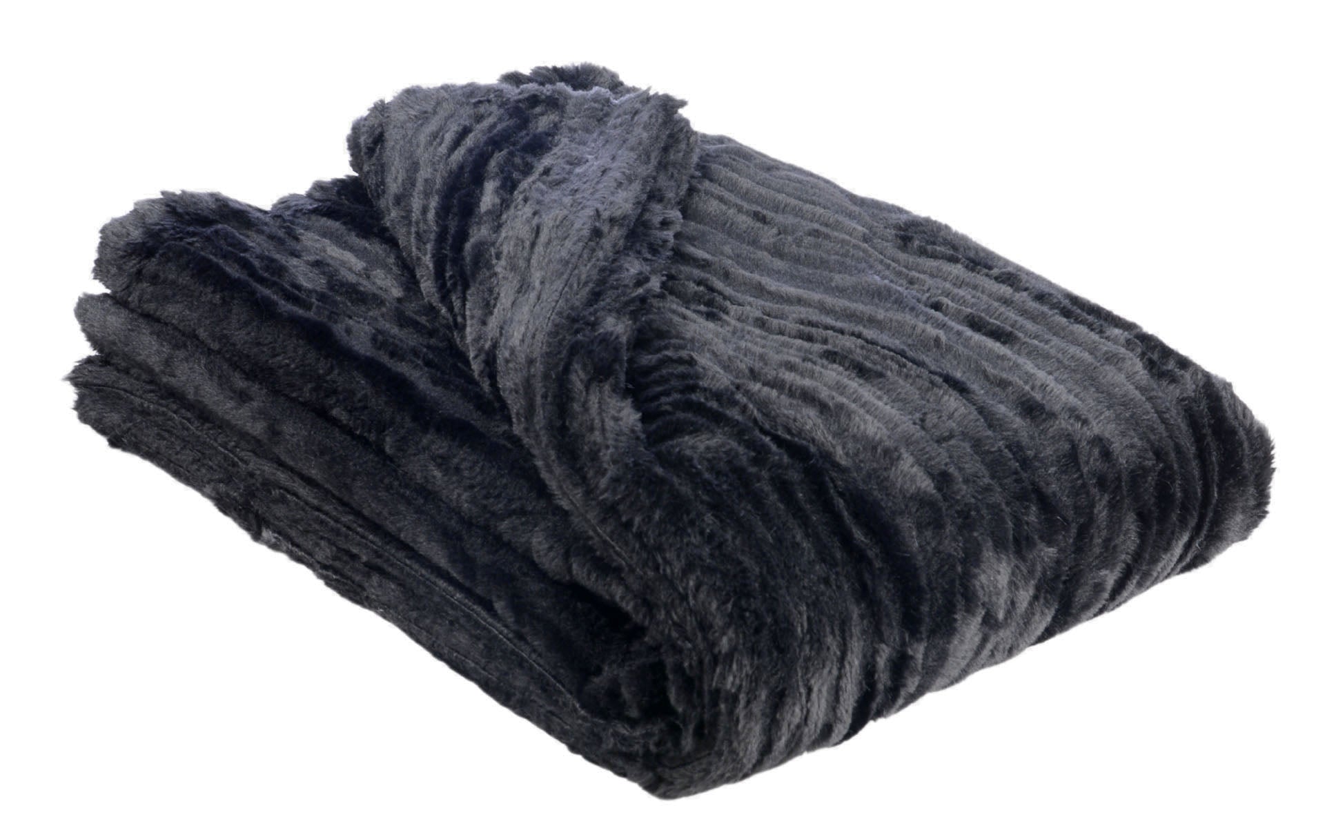 Throw Blanket | Cirrus Faux Fur in Blue Mist | Handmade in USA by Pandemonium Seattle