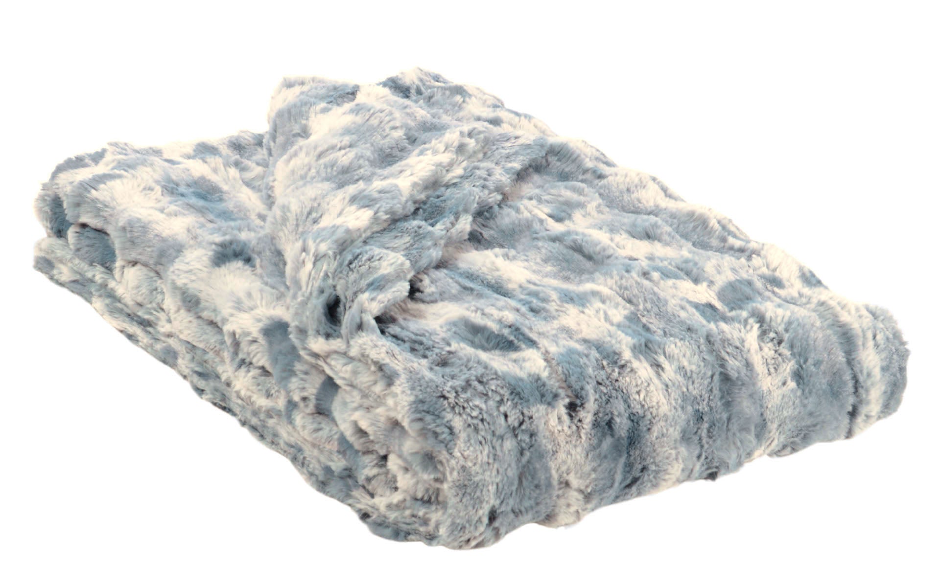 Throw Blanket | Cloudwalk Faux Fur in Blue Mist | Handmade in USA by Pandemonium Seattle