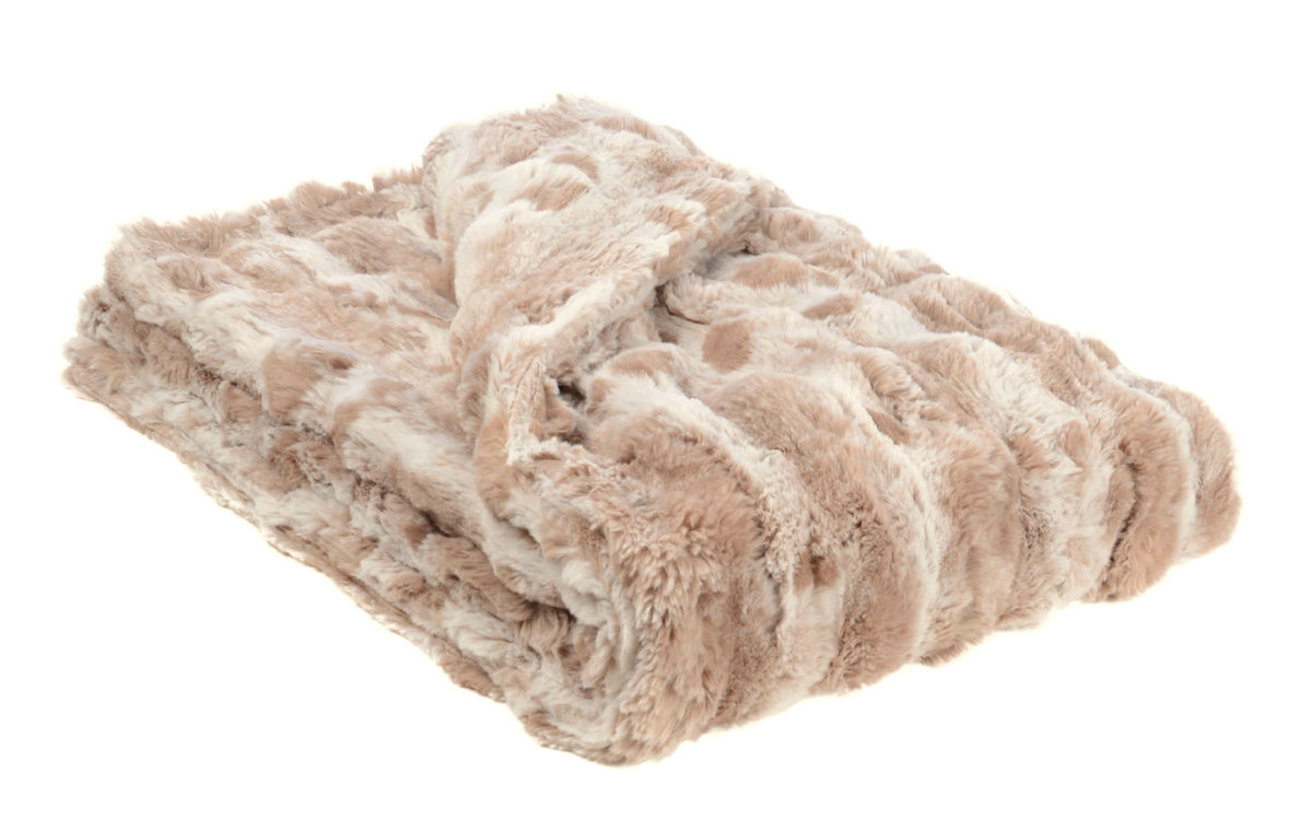 Throw Blanket | Cloudwalk Faux Fur in Honey | Handmade in USA by Pandemonium Seattle