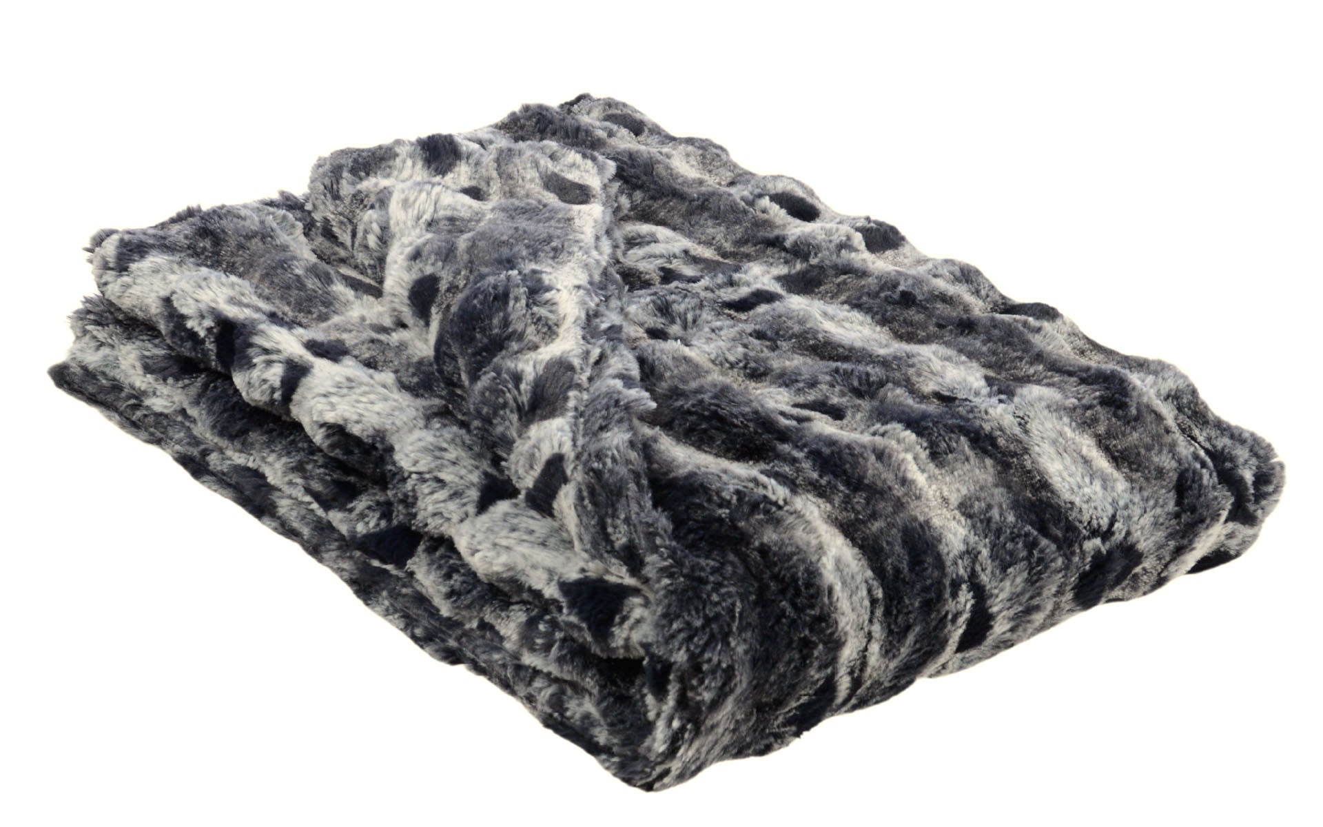 Throw Blanket | Cloudwalk Faux Fur in Shadow | Handmade in USA by Pandemonium Seattle