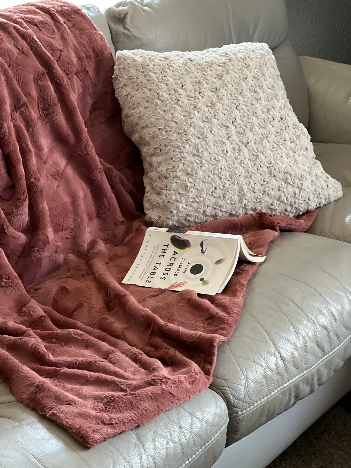 Rosebud Pillow Sham with Copper River Standard Throw by Pandemonium Seattle.