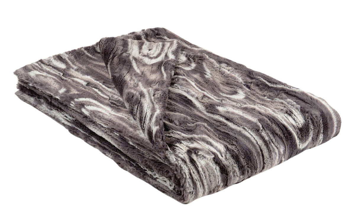 Pet Faux Fur Throw | Show in Marble Dune in Gray Marble | Handmade in USA by Pandemonium Seattle