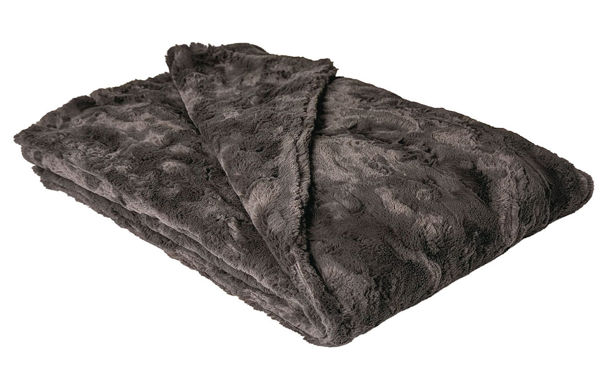 Cuddly Gray Blanket | Luxury Faux Fur Throws | Pandemonium Millinery | Made in Seattle, WA
