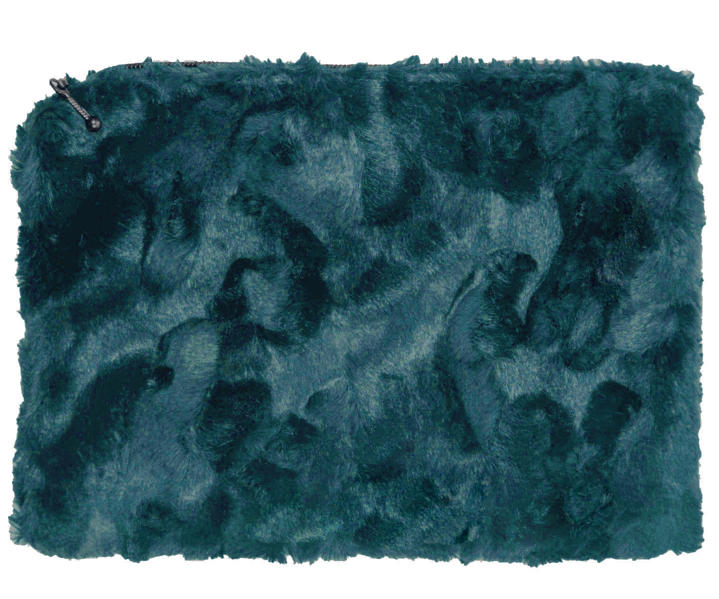 Toiletry Pouch in Peacock Pond Faux Fur Handmade in Seattle WA USA by Pandemonium Millinery