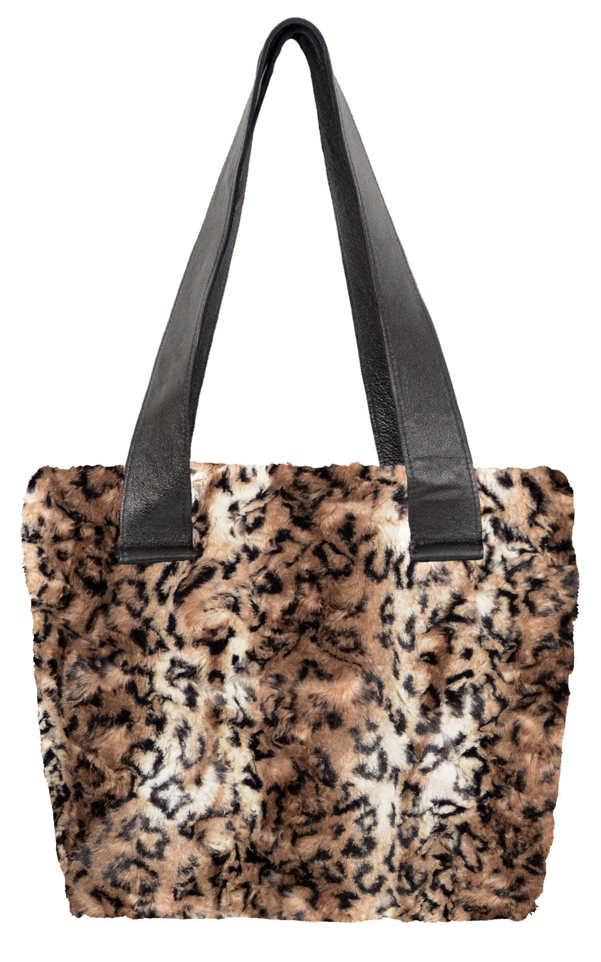 Tokyo Tote Handbag | Carpathian Lynx Faux Fur | Handmade Seattle WA by Pandemonium Millinery