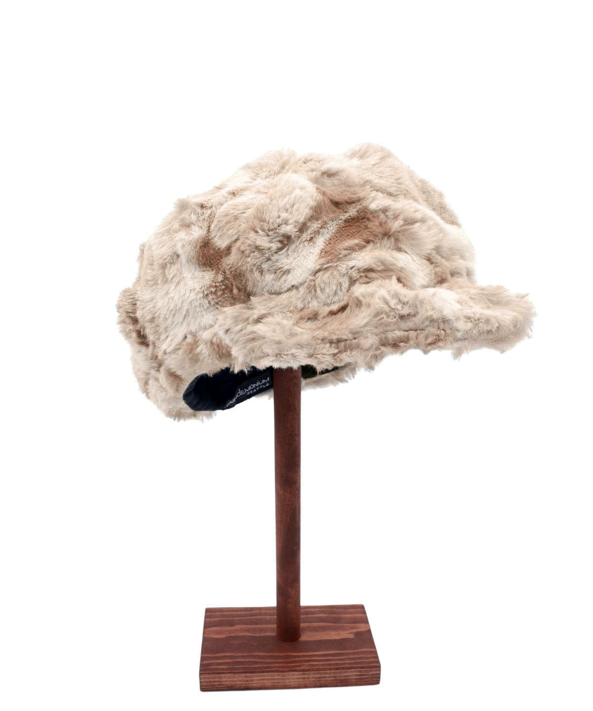 Valerie  Cap Style Hat | Cloudwalk  Honey Faux Fur | Handmade in Seattle WA USA | By Pandemonium Millinery