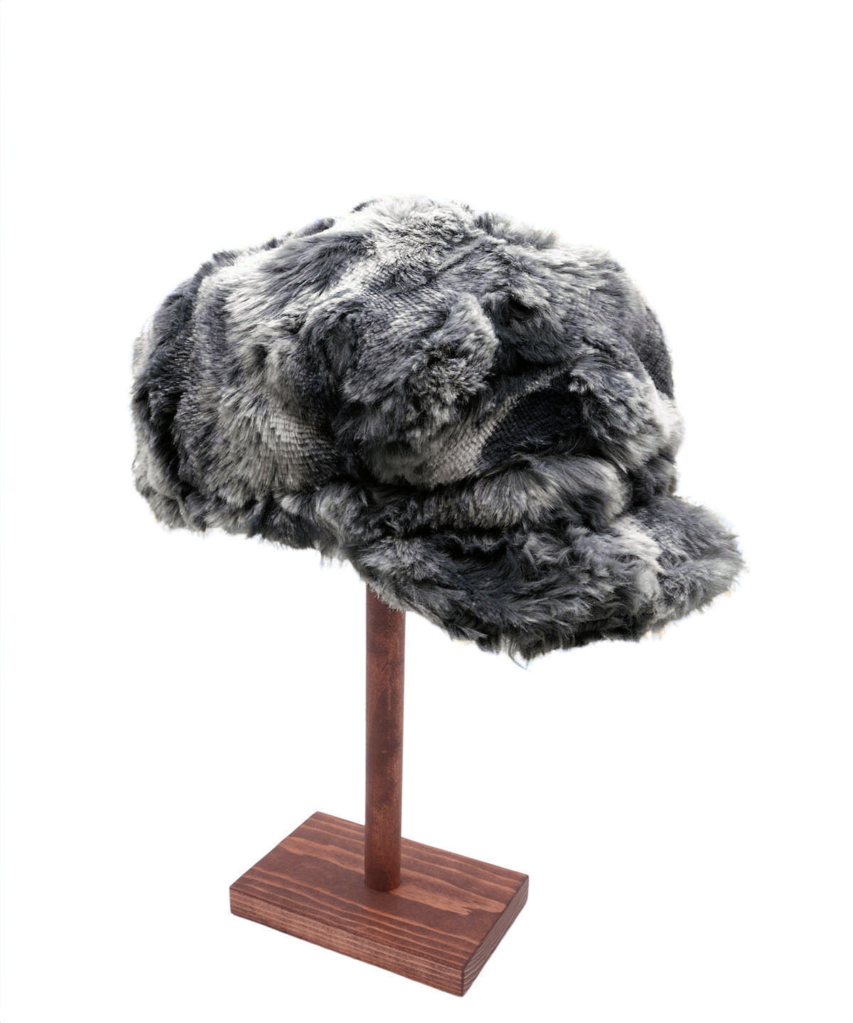Valerie Hat | Cloudwalk Faux Fur in Shadow | Handmade in Seattle WA USA | By Pandemonium Millinery