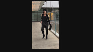 Video of woman walking and wearing the Beanie Hat in Faux Fur Onyx Black. Royal Opulence Collection Onyx Handmade in Seattle