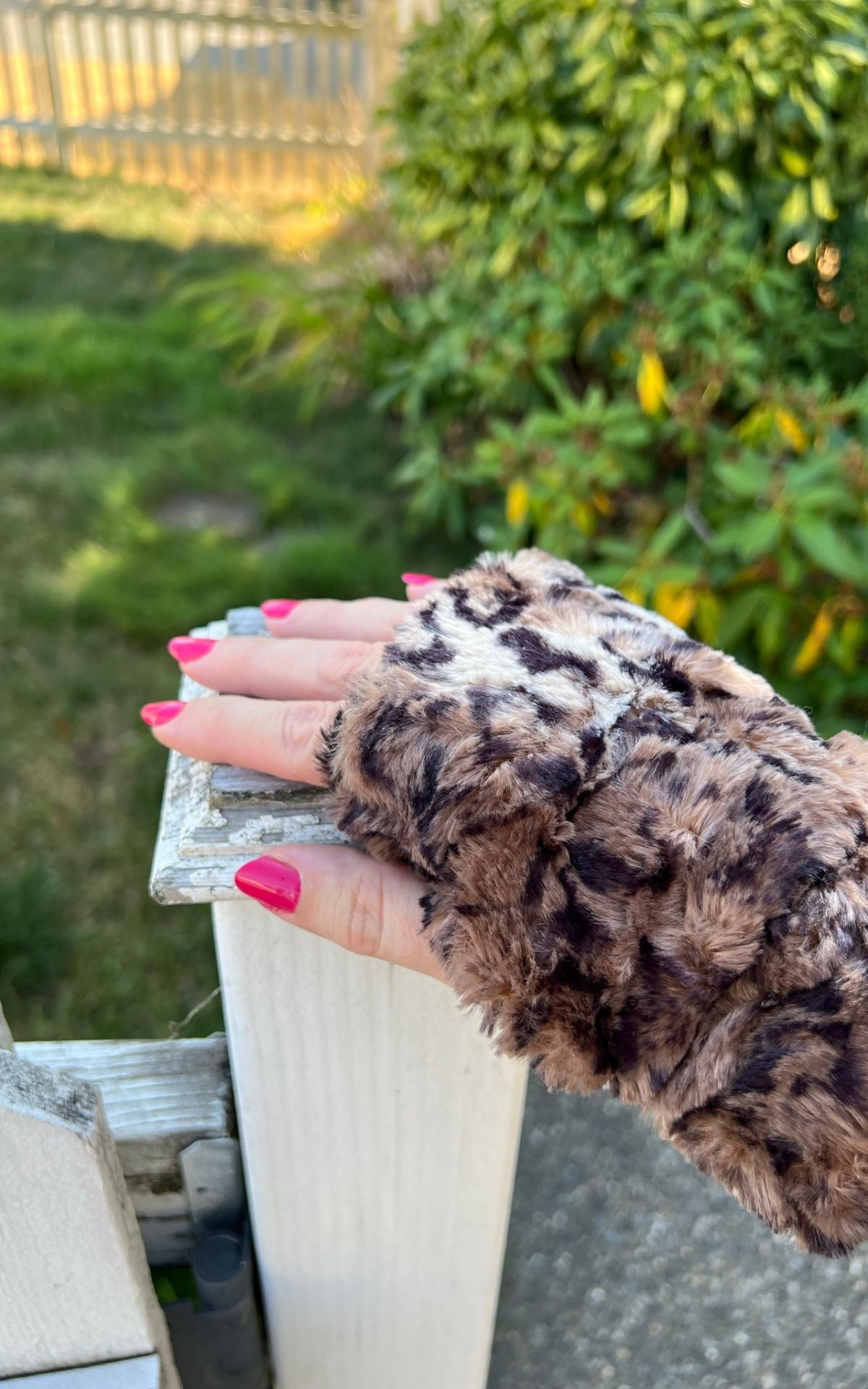 Reversible Fingerless Gloves | Luxury Faux Fur in Carpathian Lynx | Pandemonium Millinery