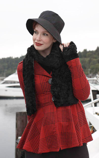 Hollie Bucket Hat Model | Cordura in Black | Handmade in Seattle WA | Pandemonium Millinery