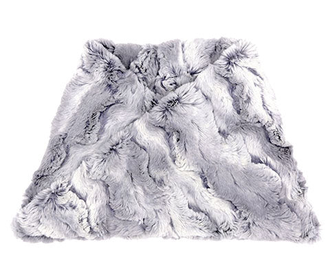 Neck Warmer | Winter River Gray with hints of  Periwinkle Faux Fur | Handmade in the USA by Pandemonium Seattle